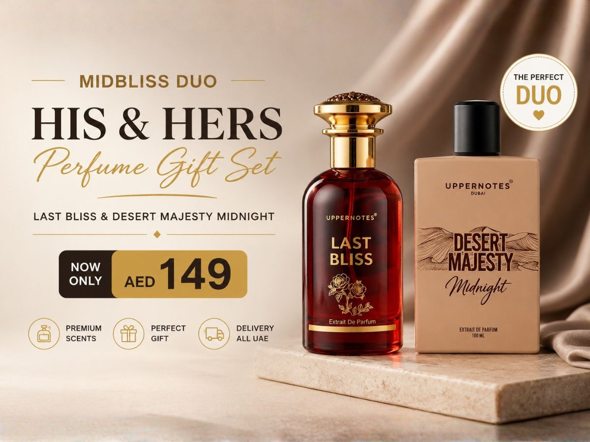  MidBliss Duo his and hers perfume gift set UAE - Last Bliss and Desert Majesty Midnight for AED 149