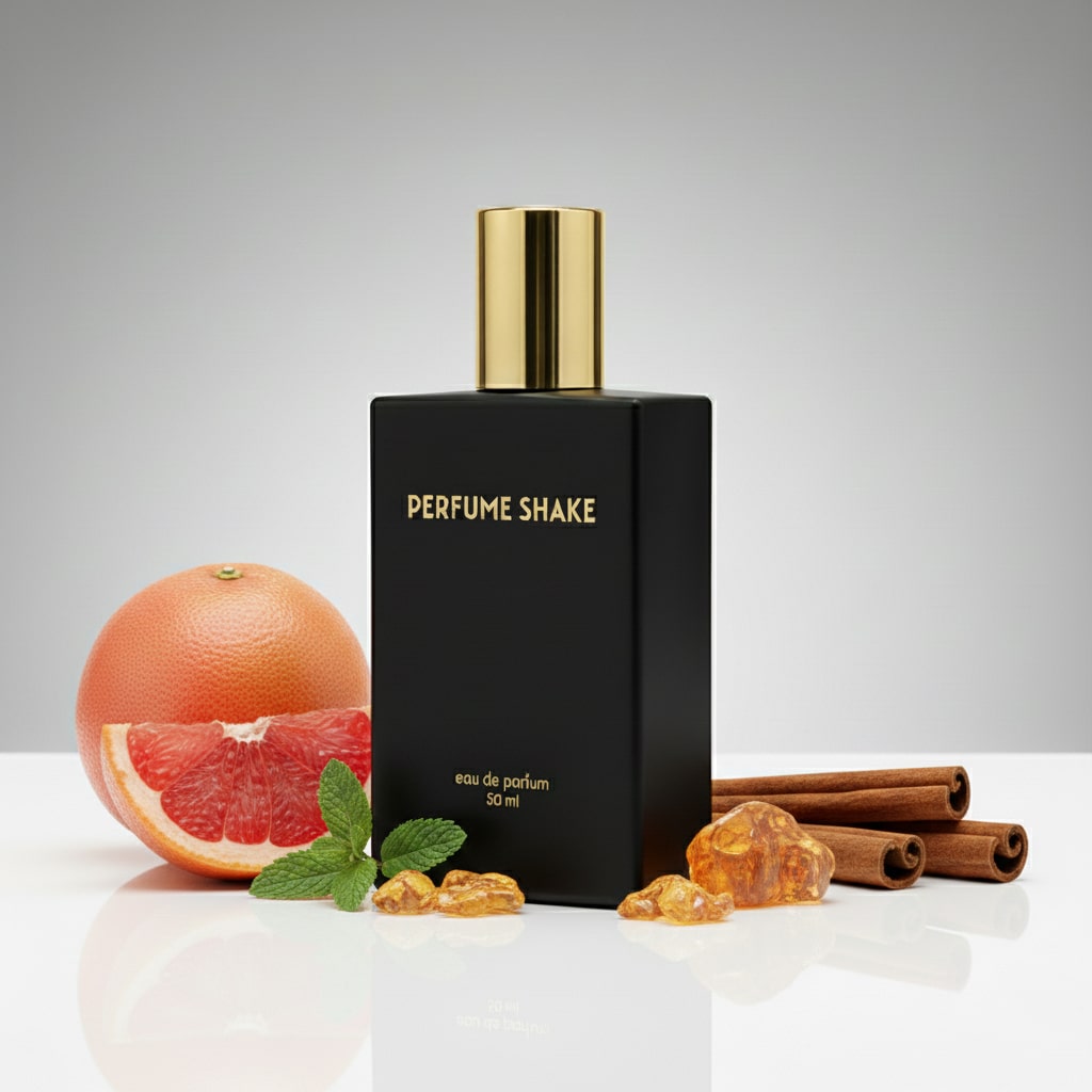 Black Perfume Shake 87, warm cinnamon, amber and leather notes, for men in UAE