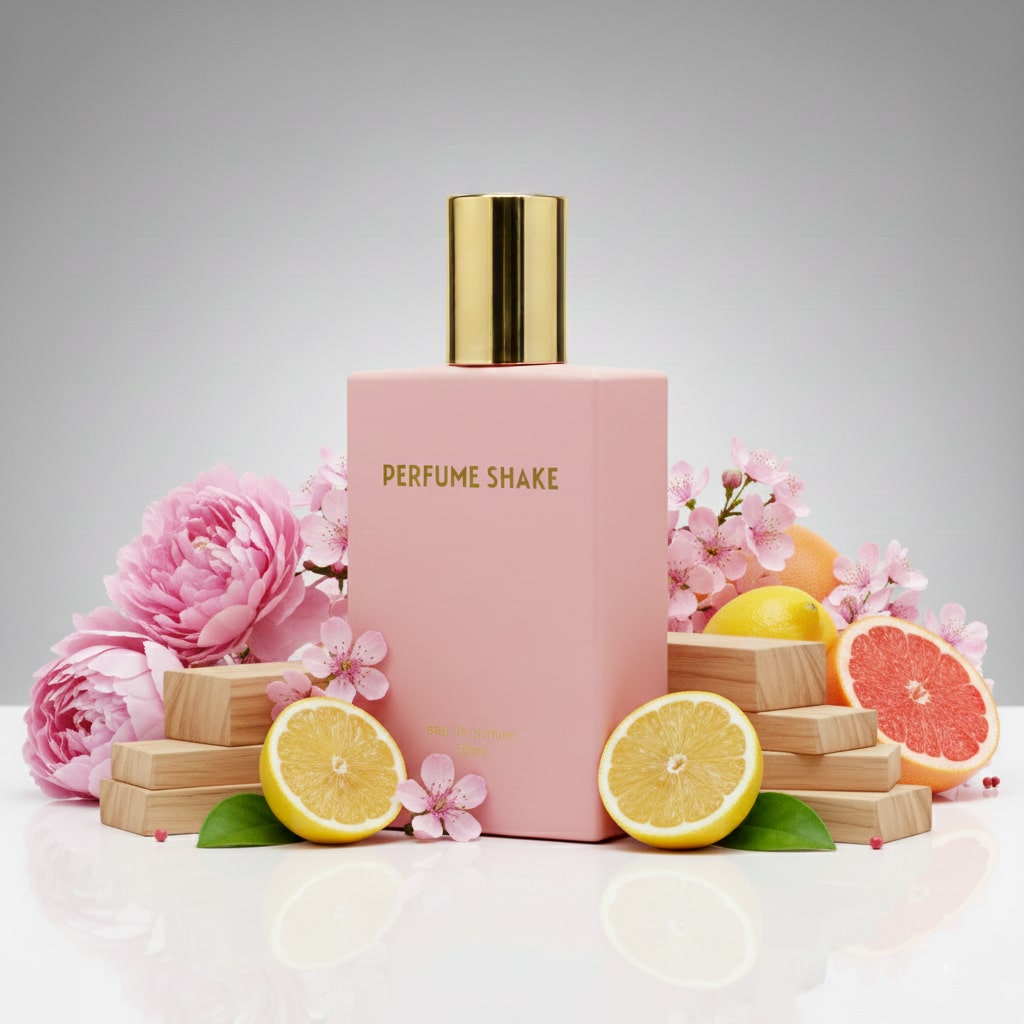 Pink Perfume Shake 40, pink luxury bottle, floral rose notes for women in UAE.