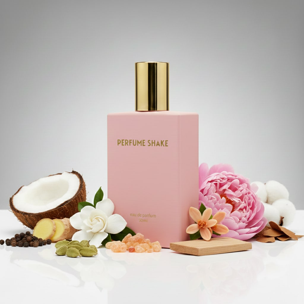 Pink Bottle Perfume Shake 509, spicy ginger, creamy gardenia & warm amber musk for Women in UAE.
