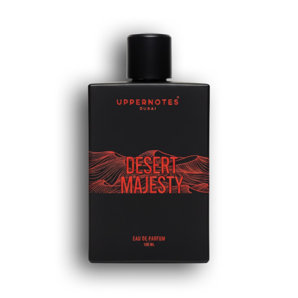 Perfume bottle labeled 'Desert Majesty' by Uppernotes - PERFUME SHAKE, Trending hot selling oud arabic notes unisex perfume in UAE