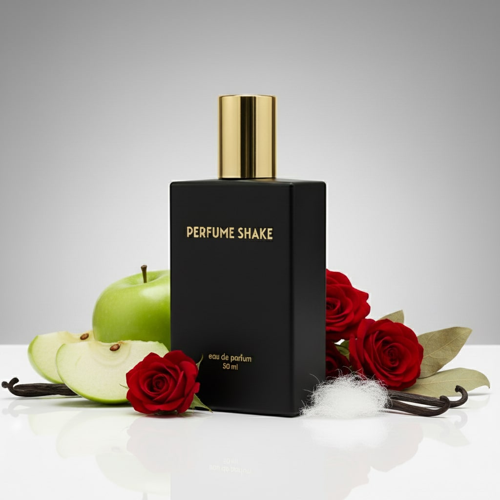 Black Perfume Shake 372  with apple, citrus, patchouli and amber notes for men in UAE.