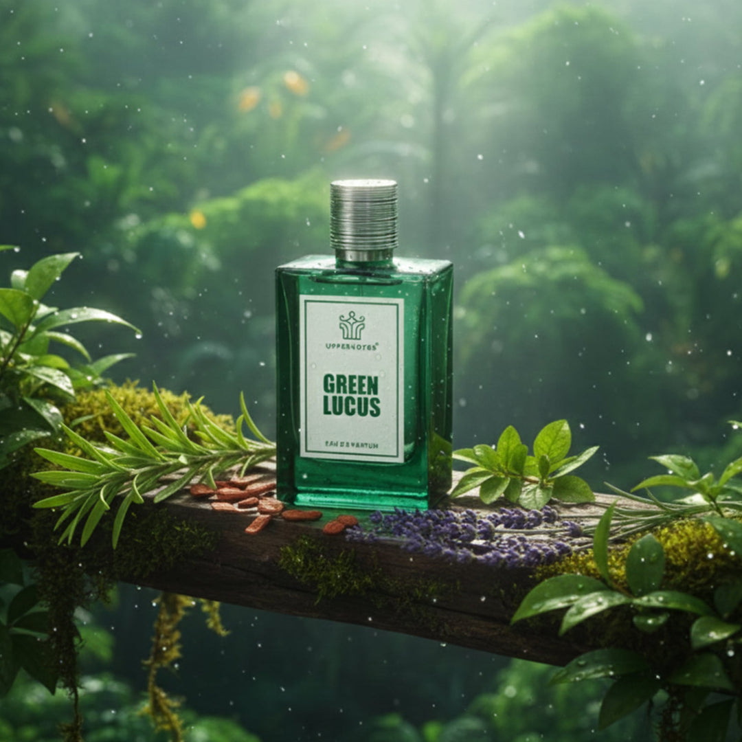 Green Lucus by uppernotes Duba perfume with Fresh Green Aquantic notes unisex perfume in UAE
