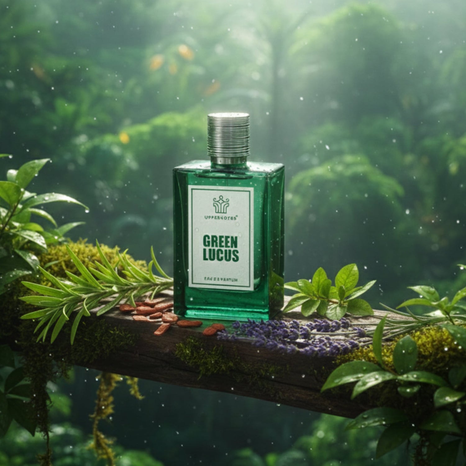 Green Lucus by uppernotes Duba perfume with Fresh Green Aquantic notes unisex perfume in UAE