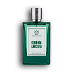 Green perfume bottle labeled 'Green Lucus' by Uppernotes | Perfume Shake, Fresh notes unisex perfume in UAE