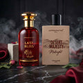 2 perfumes bottles with names "Last Bliss" and "Desert Majesty Midnight", with oud rose notes and long-lasting all day in DUBAI, Brand name is UPPERNOTES DUBAI