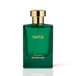 Green perfume bottle by PERFUME SHAKE, Woody sandalwood notes for men in UAE 