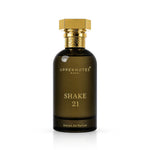 Perfume bottle labeled 'Shake 21' by Uppernotes on a white background