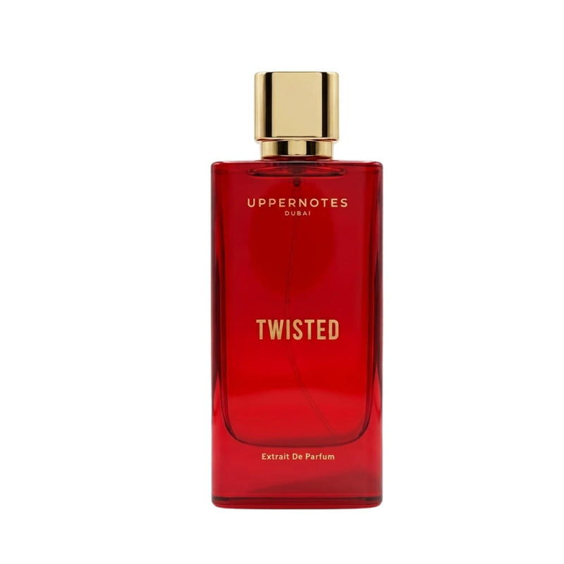 Red perfume bottle 'Twisted' by Uppernotes
