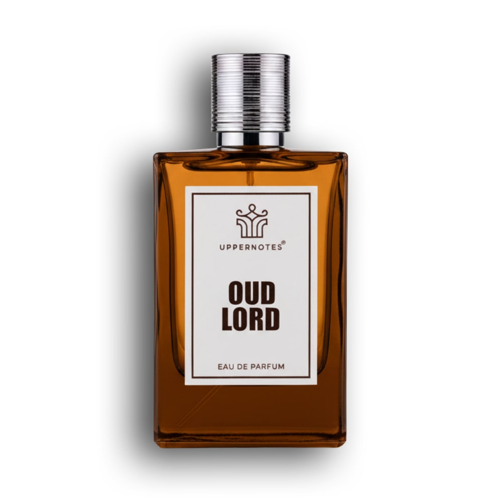 Brown perfume bottle labeled 'Oud Lord' by Uppernotes | Perfume Shake, Bukhur sweet notes long lasting in UAE 