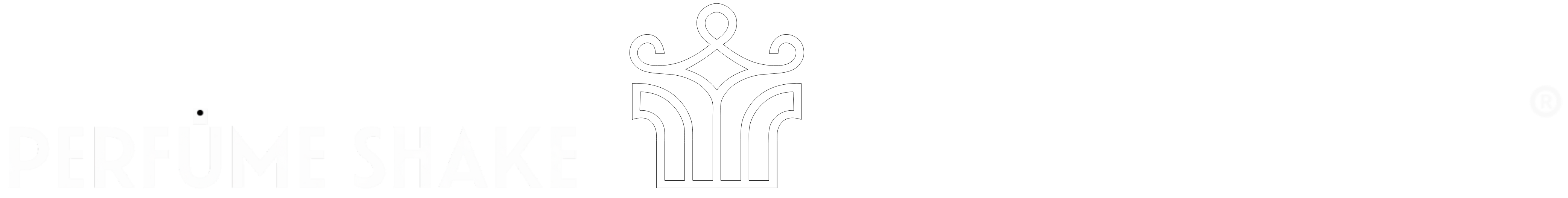 White logo of 'Perfume Shake & Uppernotes' Dubai on a white background